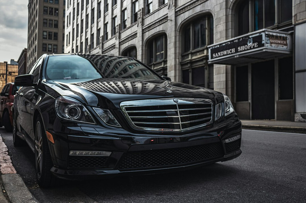 luxury car parked in city