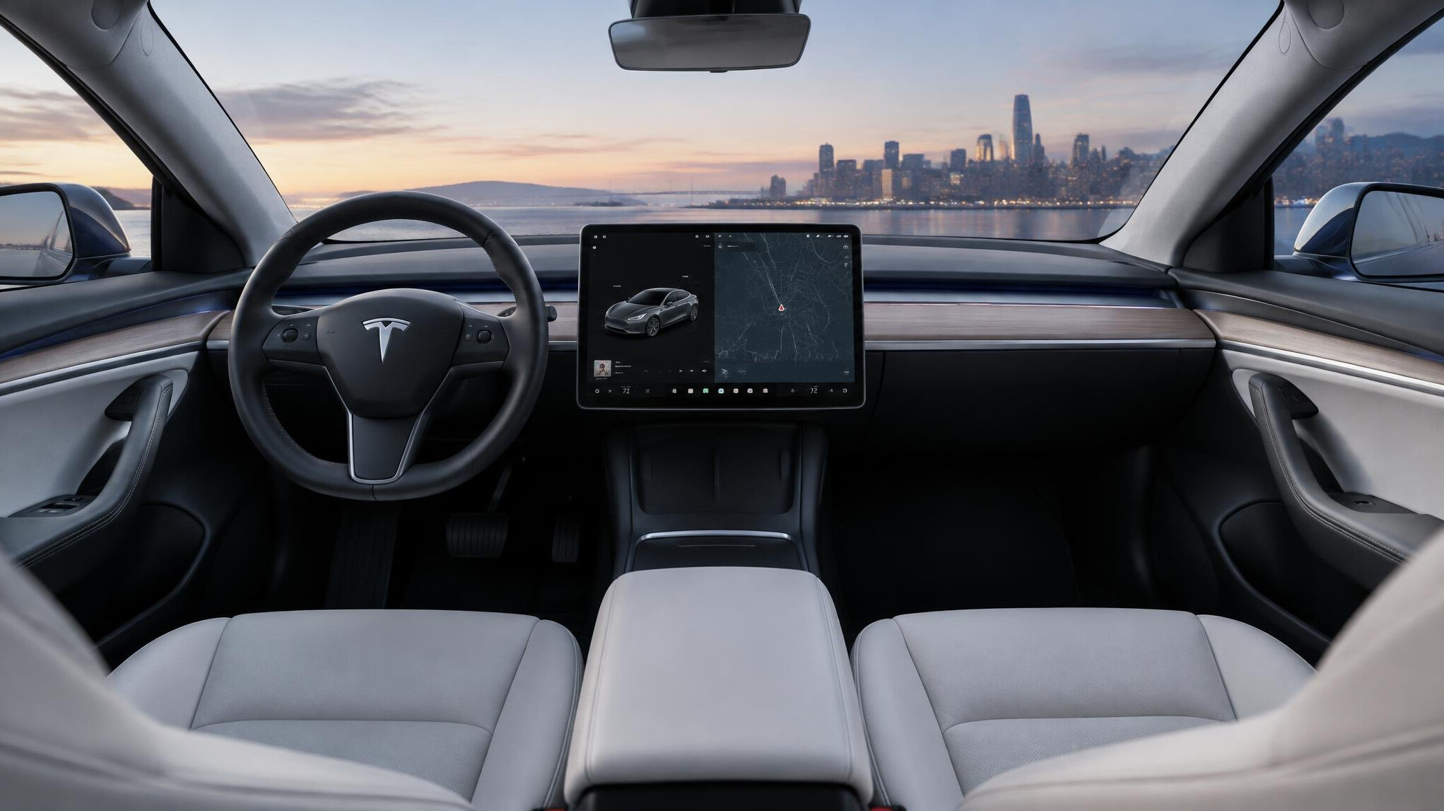 electric luxury sedan interior