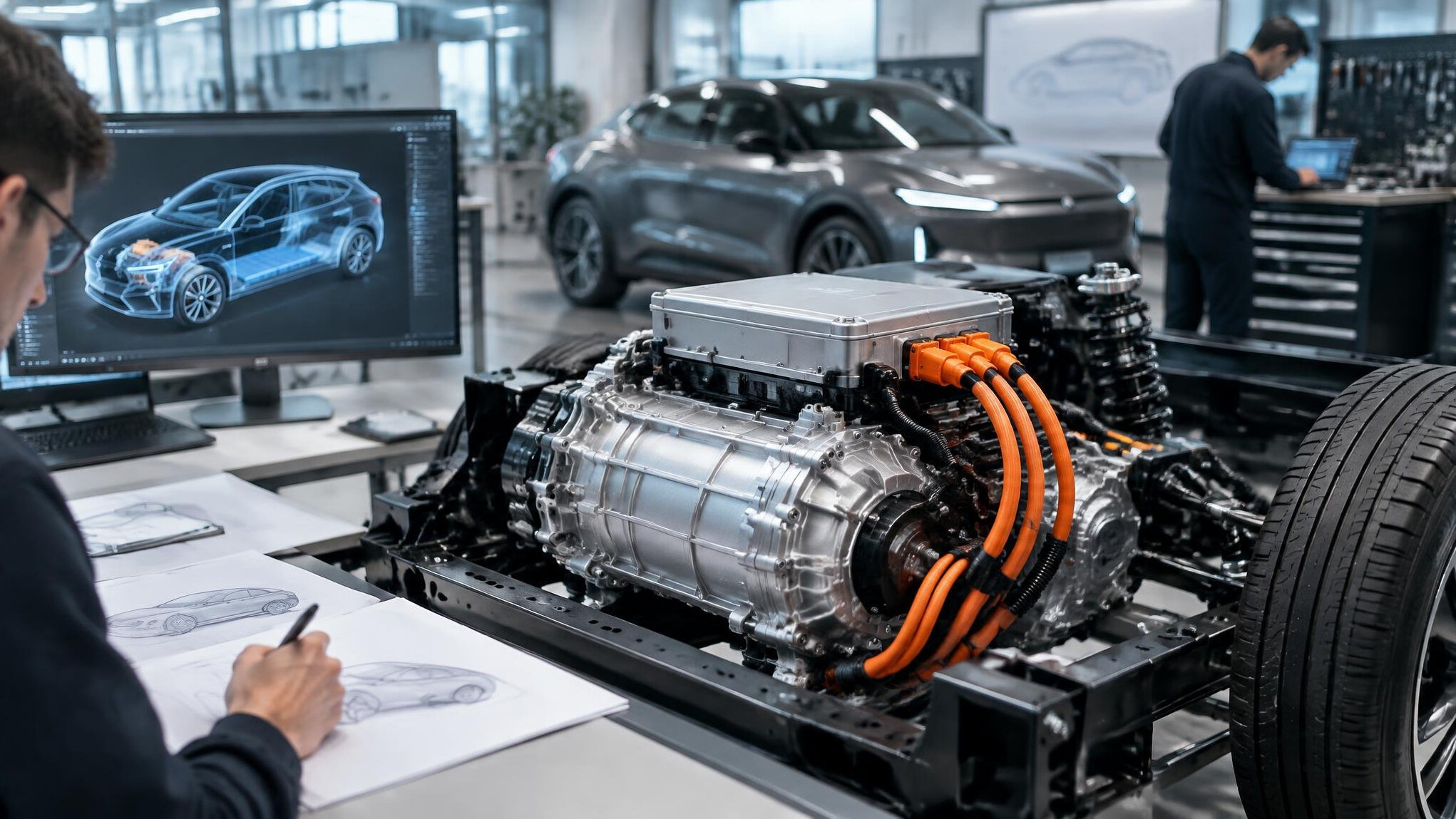 modern electric car engine