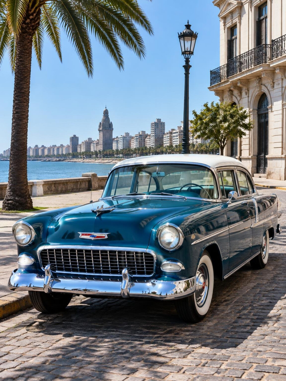 Vintage classic car parked on a city street